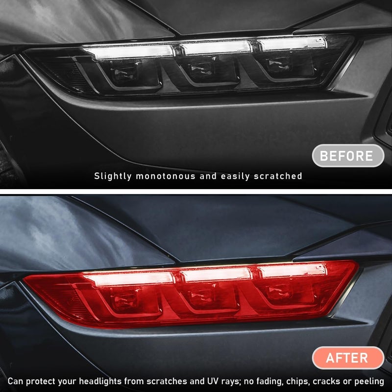 KVAEY Car Light Tint Film, 12×48 Inch Tint Vinyl Wrap Film Roll with Squeegee and Cutter, Self-Adhesive Film Sticker for Car Headlights Tail Lights Fog Lights, Car Accessories - Image 3